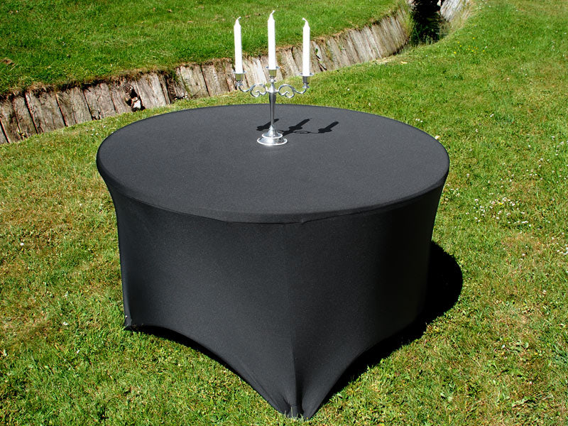 Stretch table cover Ø116x74 cm, Black