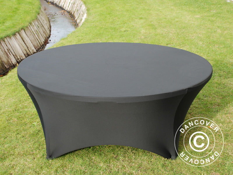 Stretch table cover Ø183x74 cm, Black