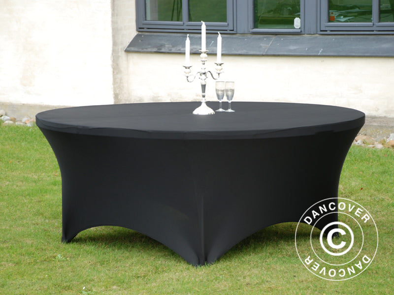 Stretch table cover Ø183x74 cm, Black