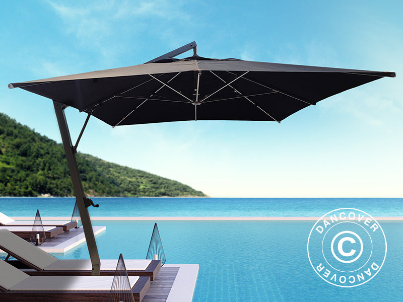 Cantilever parasol Havana, 3.5x3.5 m, Black