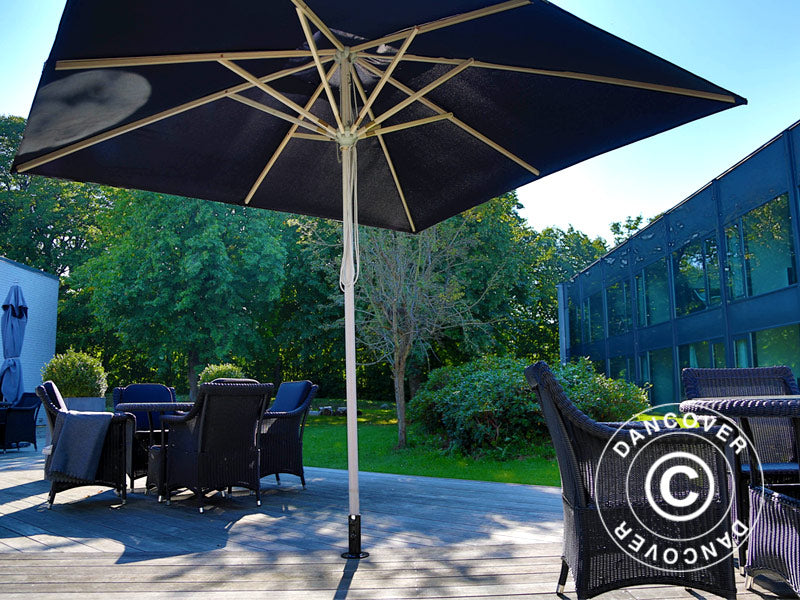 Parasol base for wooden terrace, Silver