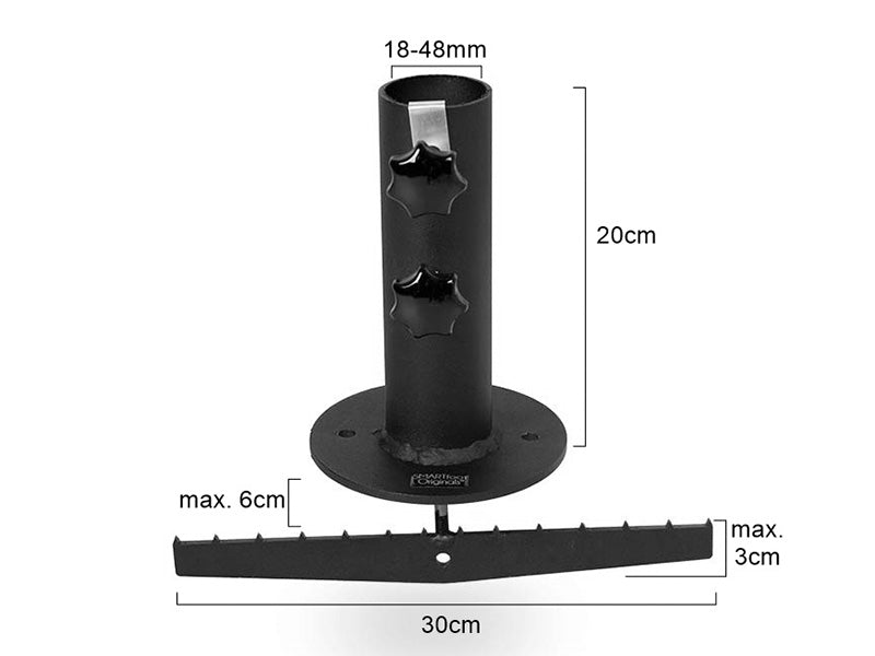 Parasol base for wooden terrace, Black