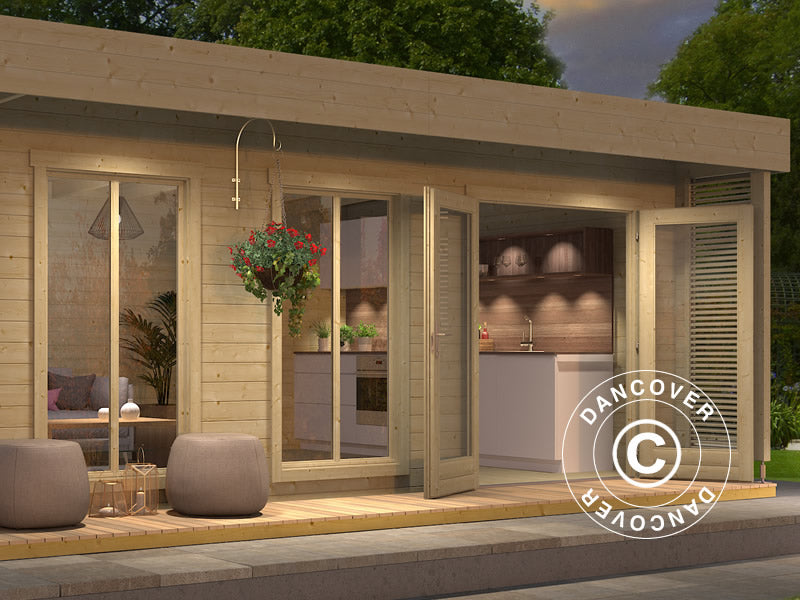 Wooden Cabin Vienna, 5.7x3.8x2.45 m, 40 mm, Natural