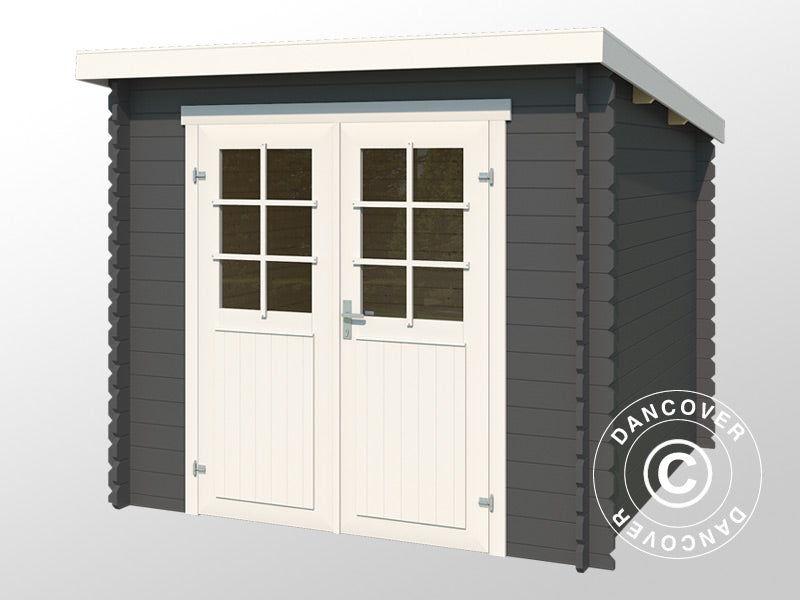 Wooden Shed Hagen 2.3x1.75x2.11 m, 28 mm, 3.8 m², Dark Grey