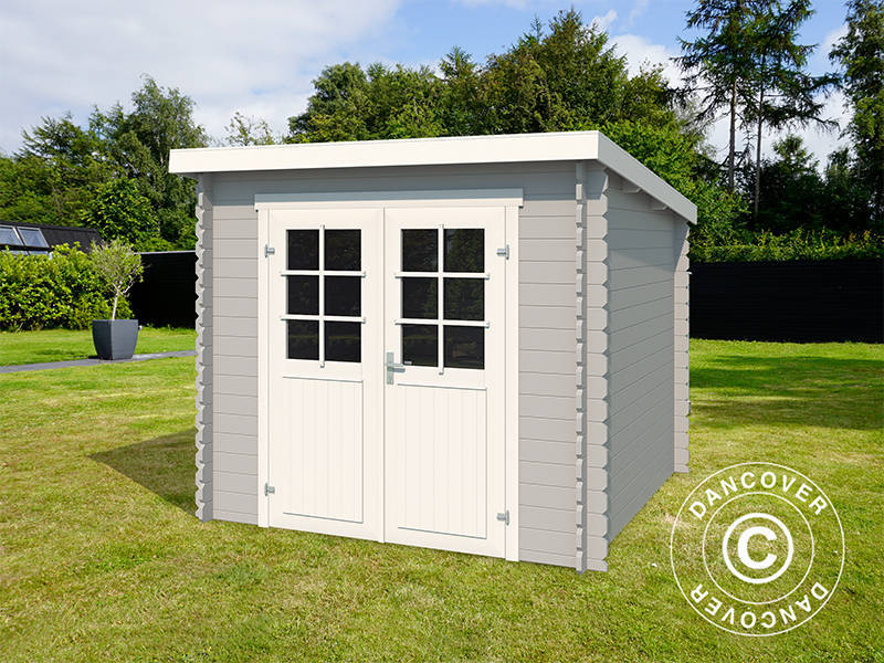 Wooden Shed Hagen 2.3x1.75x2.11 m, 28 mm, 3.8 m², Light Grey
