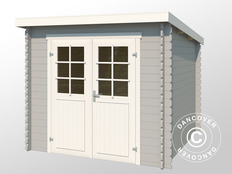 Wooden Shed Hagen 2.3x1.75x2.11 m, 28 mm, 3.8 m², Light Grey