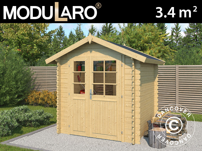 Wooden Shed Toulouse 1.9x1.9x2.22 m, 28 mm, 3.4 m², Natural