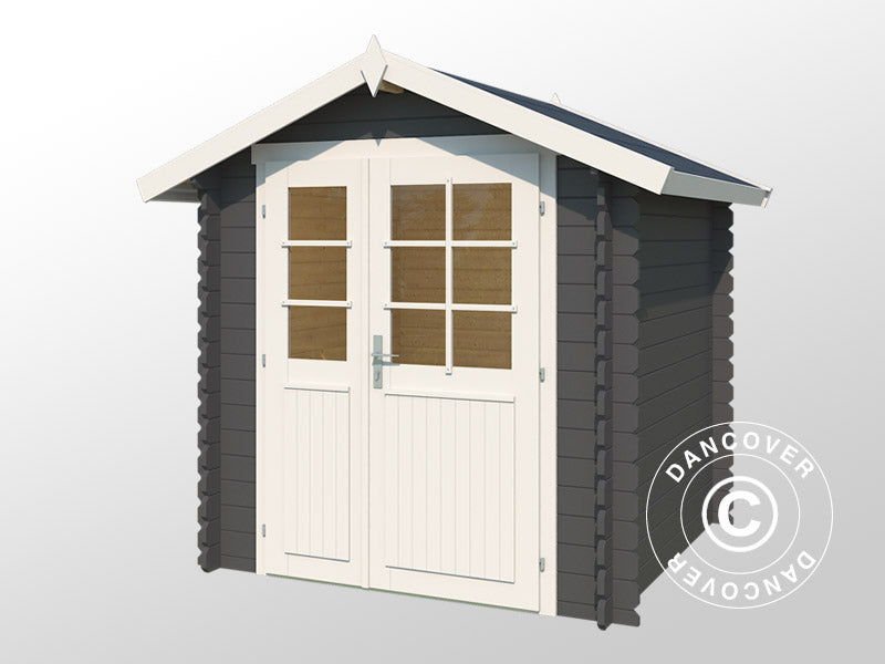 Wooden Shed Toulouse 1.9x1.9x2.22 m, 28 mm, 3.4 m², Dark Grey
