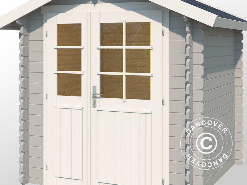 Wooden Shed Toulouse 1.9x1.9x2.22 m, 28 mm, 3.4 m², Light Grey