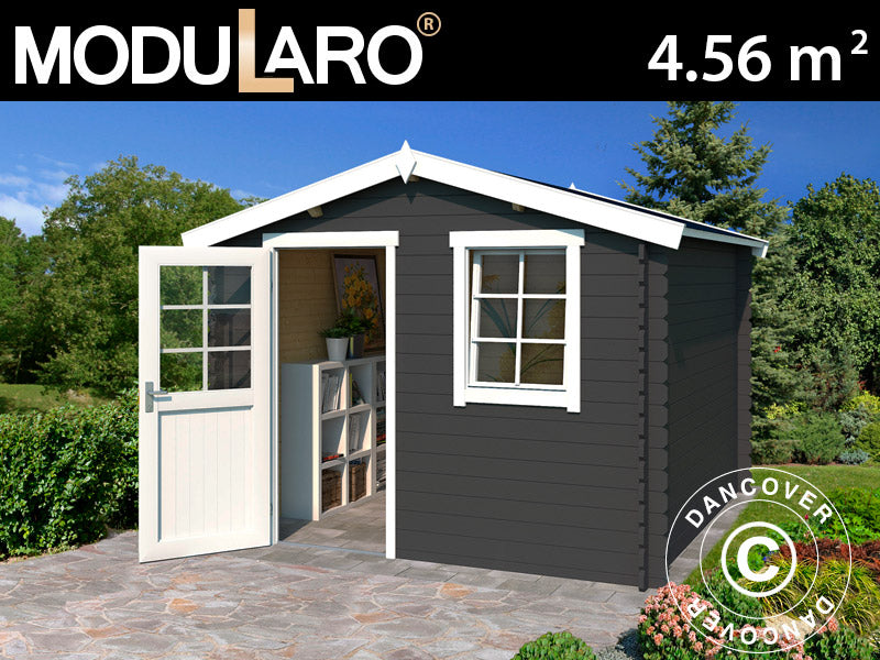 Wooden Shed Marseille 2.75x1.75x2.34 m, 28 mm, 4.56 m², Dark Grey