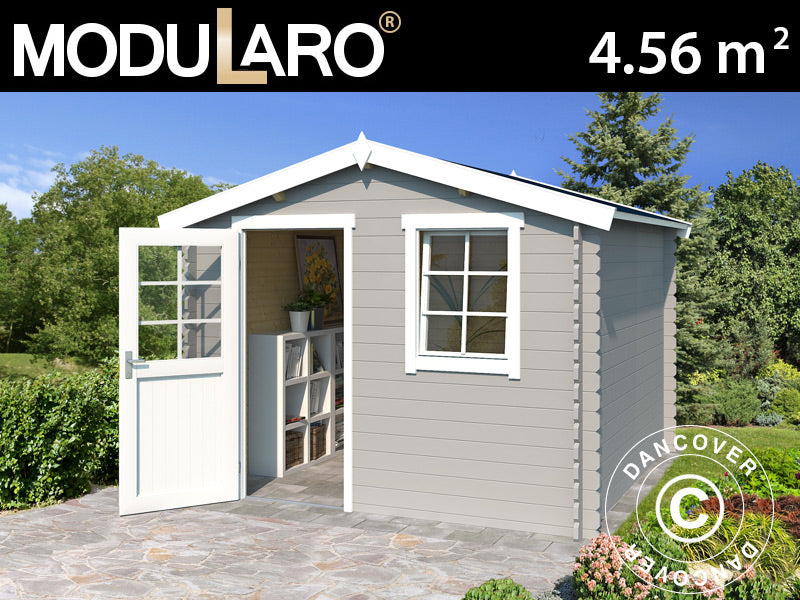 Wooden Shed Marseille 2.75x1.75x2.34 m, 28 mm, 4.56 m², Light Grey