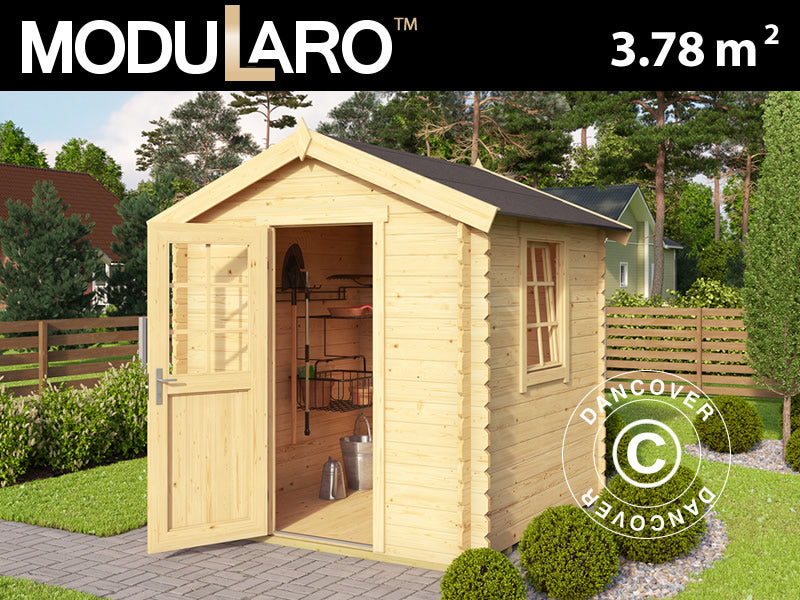 Wooden Shed Lyon 2x2x2.34 m, 28 mm, 3.78 m², Natural