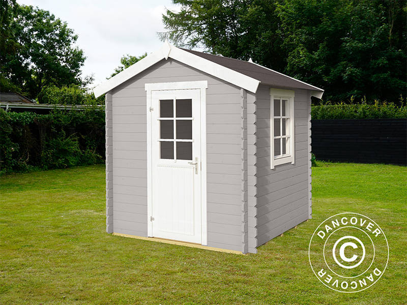 Wooden Shed Lyon 2x2x2.34 m, 28 mm, 3.78 m², Light Grey