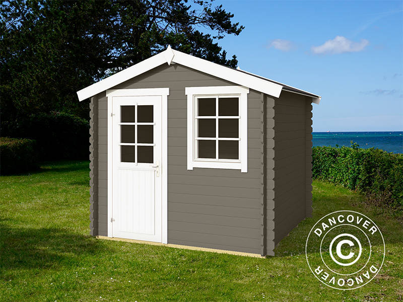 Wooden Shed Lyon 2.3x2.3x2.34 m, 28 mm, 5.4 m², Dark Grey