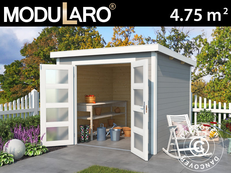Wooden Shed Torrent 2.5x2x2.11 m, 28 mm, 4.75 m², Light Grey