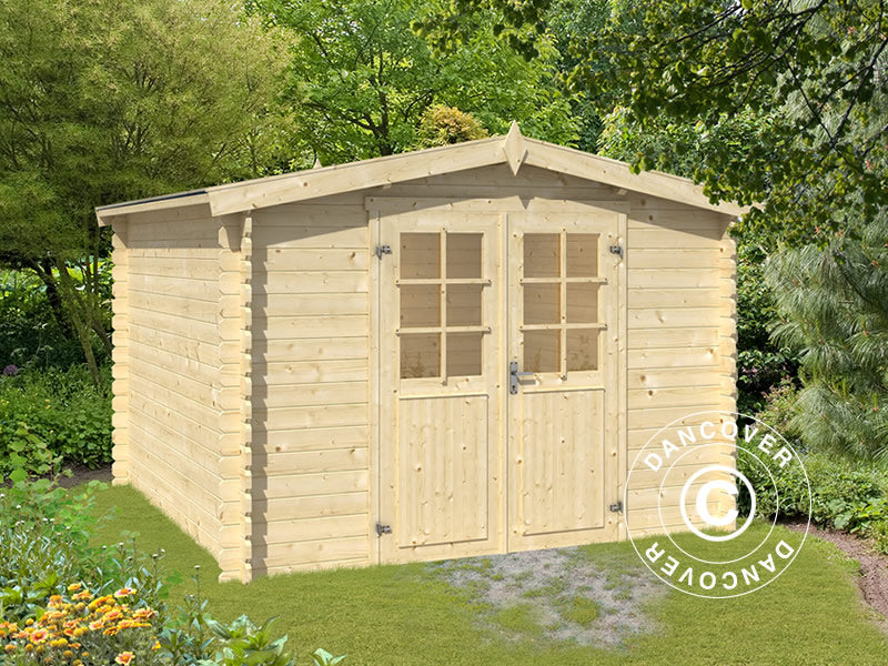 Wooden Shed Trondheim 2.92x2.92x2.22 m, 28 mm, 8.5 m², Natural