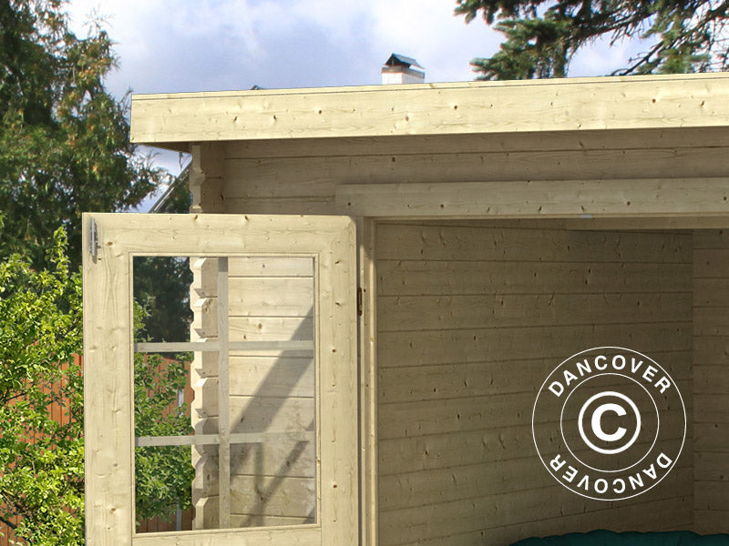 Wooden Shed Asker 3.8x2.75x2.11 m, 28 mm, 10.09 m², Natural