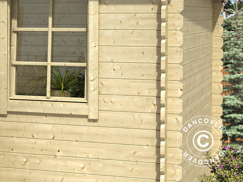 Wooden Shed Asker 3.8x2.75x2.11 m, 28 mm, 10.09 m², Natural