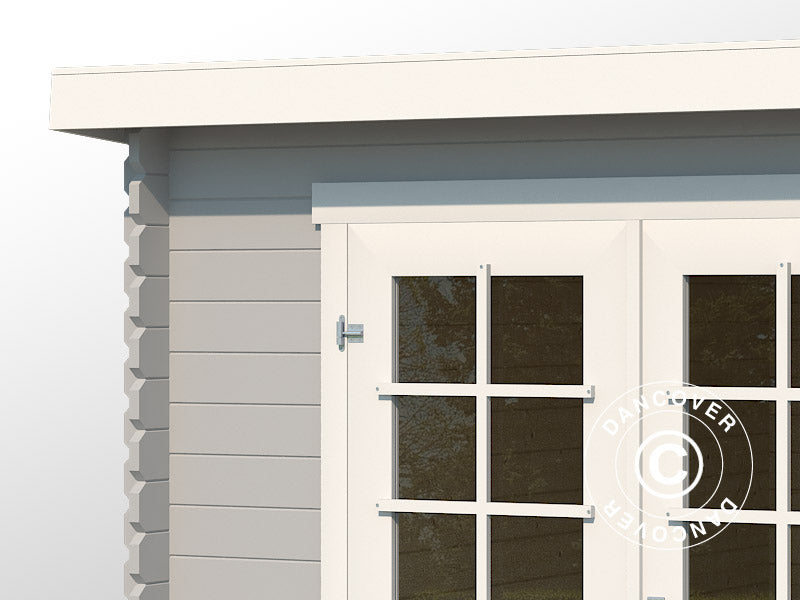 Wooden Shed Asker 3.8x2.75x2.11 m, 28 mm, 10.09 m², Light Grey
