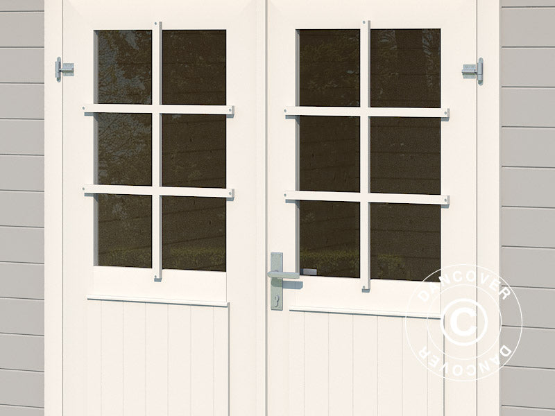 Wooden Shed Asker 3.8x2.75x2.11 m, 28 mm, 10.09 m², Light Grey