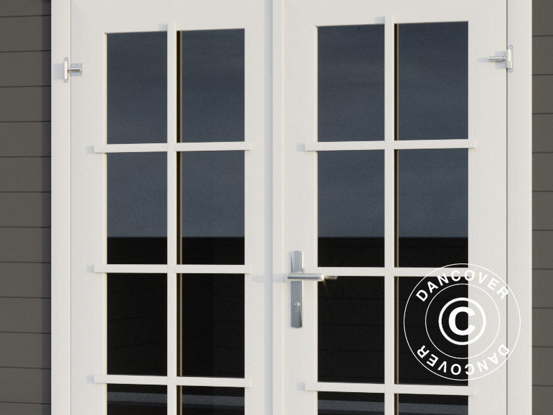 Wooden Shed, cabin Riga 4.25x2.8x2.22 m, 34 mm, 11.3 m², Dark Grey