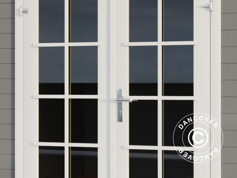 Wooden Shed, cabin Riga 4.25x2.8x2.22 m, 34 mm, 11.3 m², Light Grey