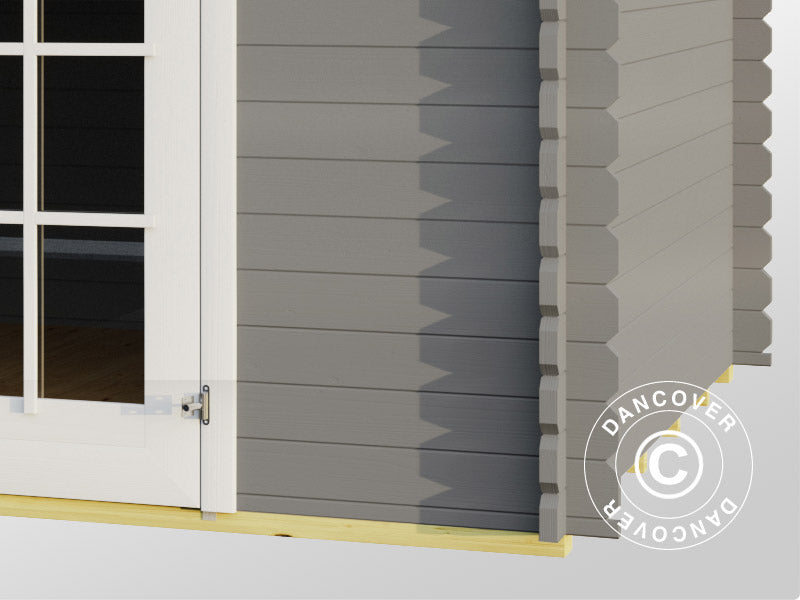 Wooden Shed, cabin Riga 4.25x2.8x2.22 m, 34 mm, 11.3 m², Light Grey