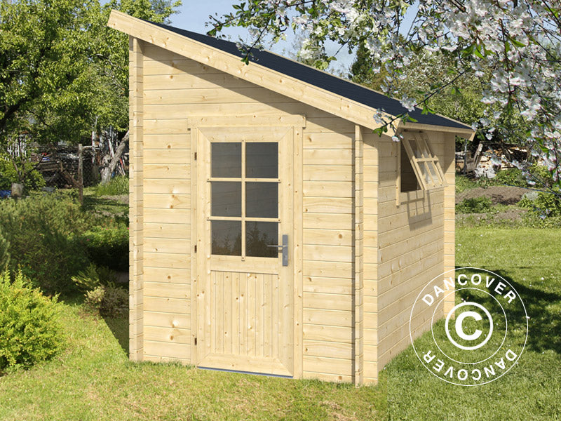 Wooden Lean-to Shed Vanda 1.8x2.75x2.68 m, 28 mm, 4.7 m², Natural