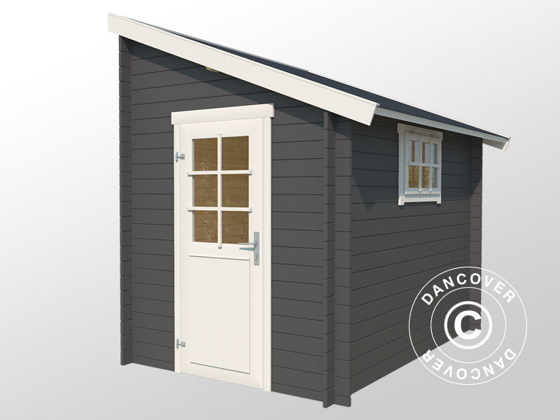 Wooden Lean-to Shed Vanda 1.8x2.75x2.68 m, 28 mm, 4.7 m², Dark Grey