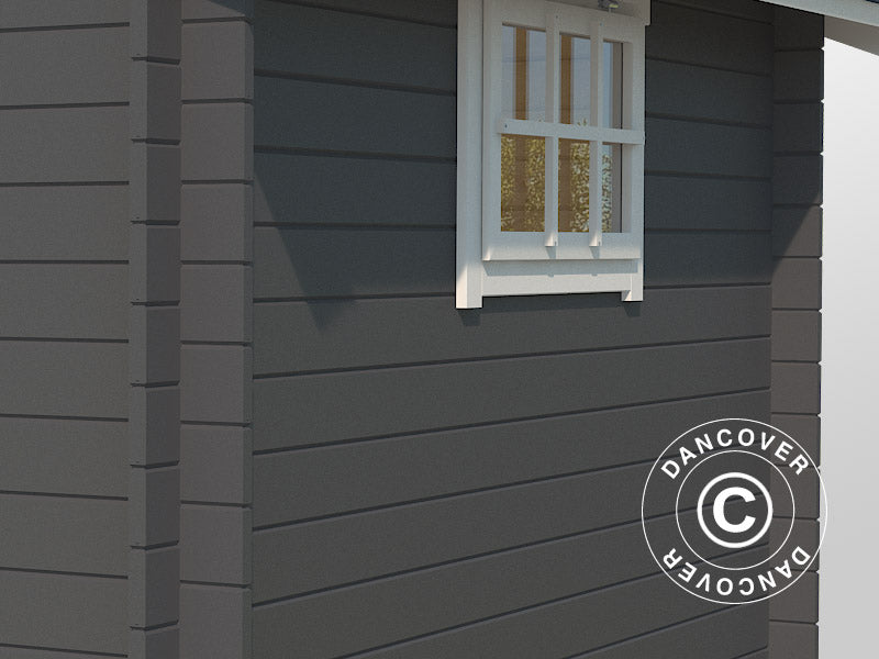 Wooden Lean-to Shed Vanda 1.8x2.75x2.68 m, 28 mm, 4.7 m², Dark Grey