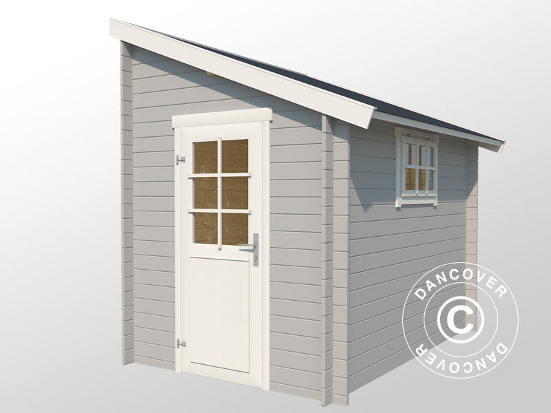 Wooden Lean-to Shed Vanda 1.8x2.75x2.68 m, 28 mm, 4.7 m², Light Grey