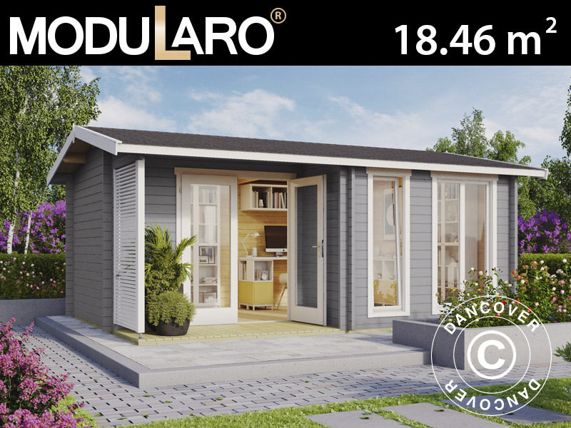 Wooden Cabin Talsi 5.2x3.7x2.51 m, 44 mm, Light Grey