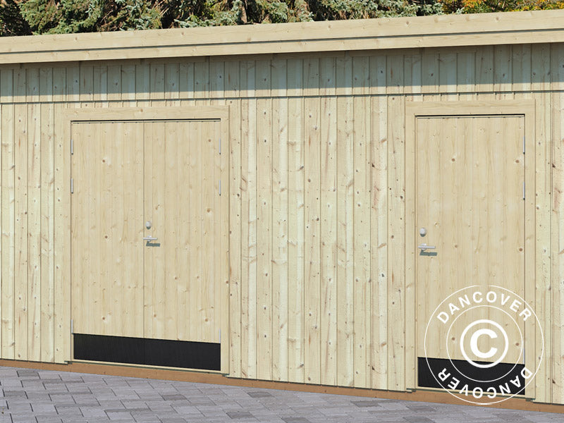 Wooden shed w/floor, 5.61x3.3x2.59 m, 16.9 m², Natural