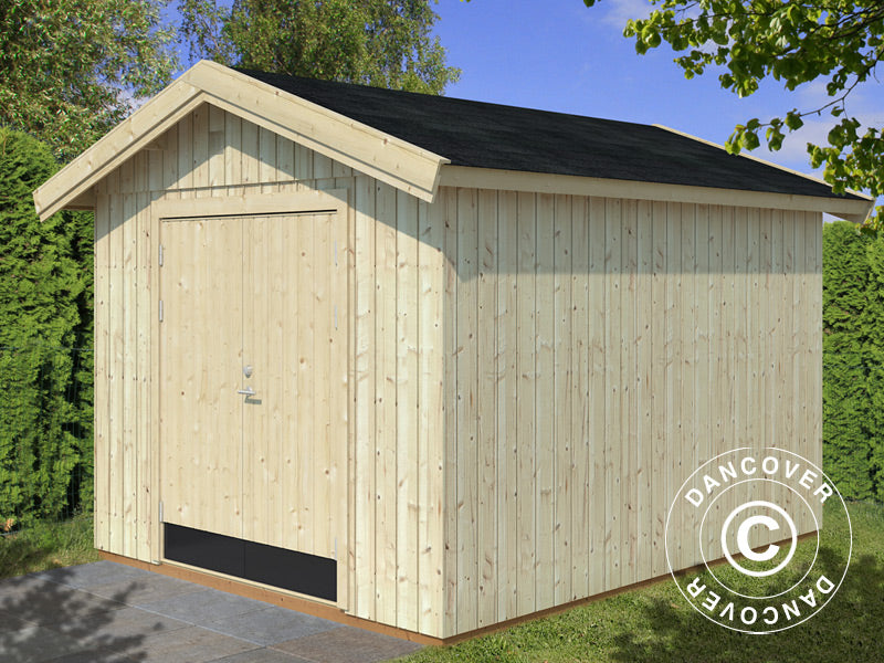 Wooden shed w/floor, 2.75x3.44x2.67 m, 8.4 m², Natural