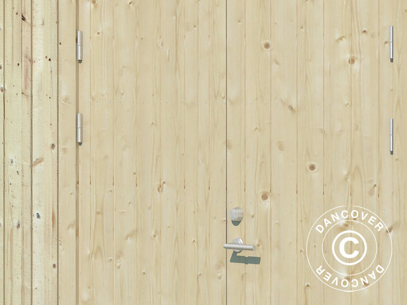 Wooden shed w/floor, 3.3x4.52x2.96 m, 13.6 m², Natural