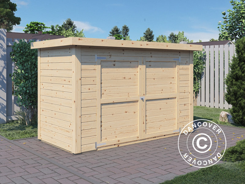 Wooden bike shed, Bertilo Wallstore Velo, 2.06x1.02x1.35 m, 2.1 m², Natural