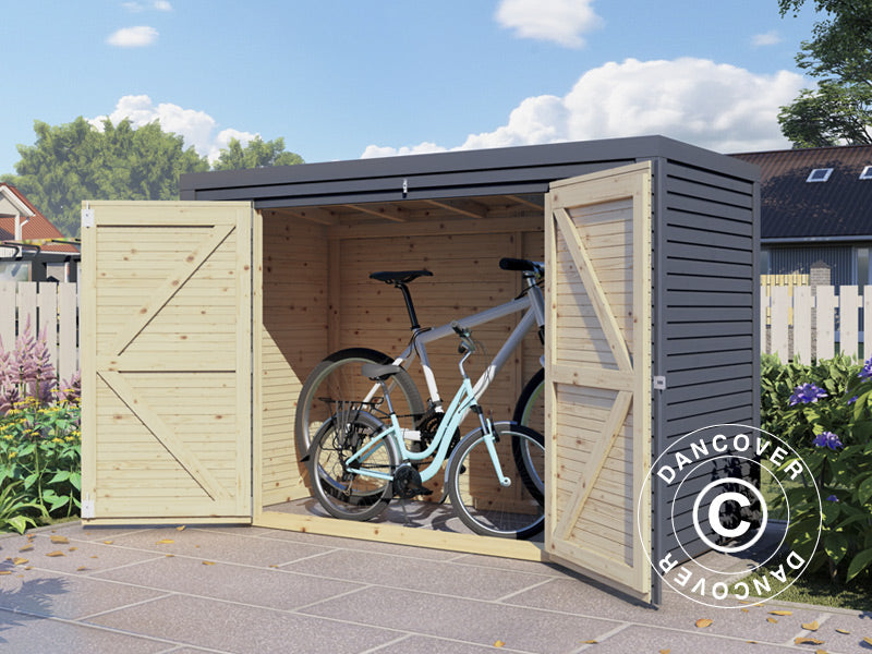 Wooden Bike Shed, Bertilo Box Bike, 2.07x1.03x1.43 m, 2.1 m², Anthracite