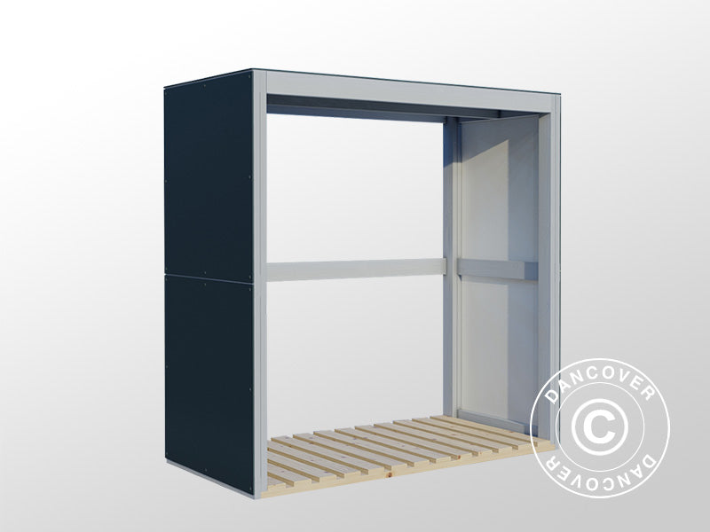 Wood Storage, Bertilo HPL 2, 1.51x0.75x1.54 m, 1.13 m², Anthracite/White ONLY 4 PCS. LEFT