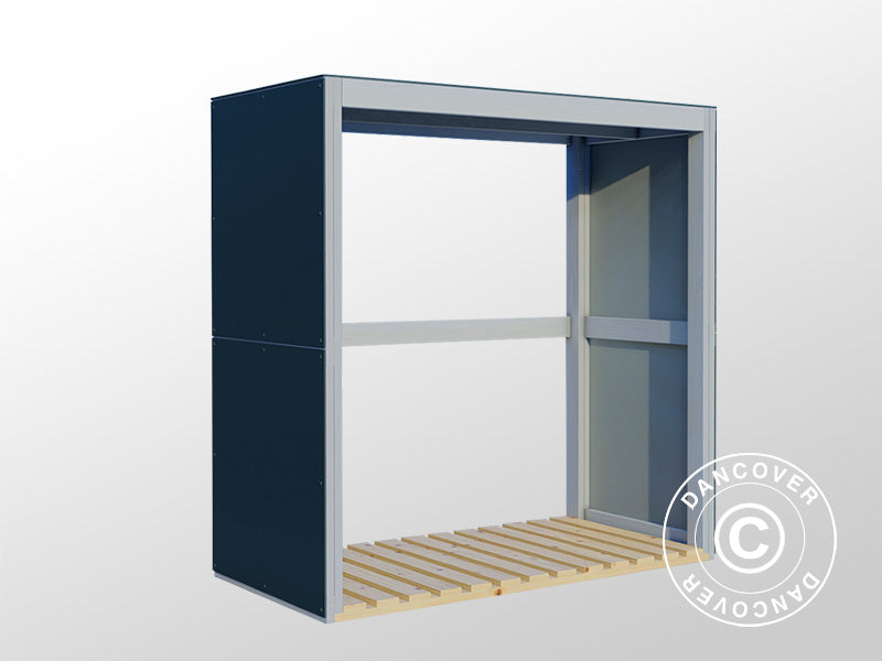 Wood Storage, Bertilo HPL 2, 1.51x0.75x1.54 m, 1.13m², Anthracite/Grey ONLY 3 PCS. LEFT