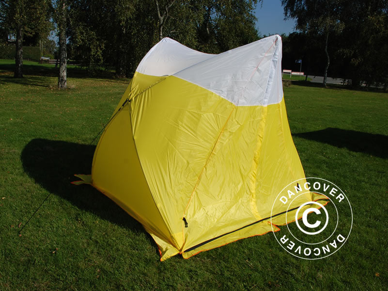Work tent, FleXshelter Basic Triangle, 1.8x1.9x2 m, Flame-retardant, Yellow/White