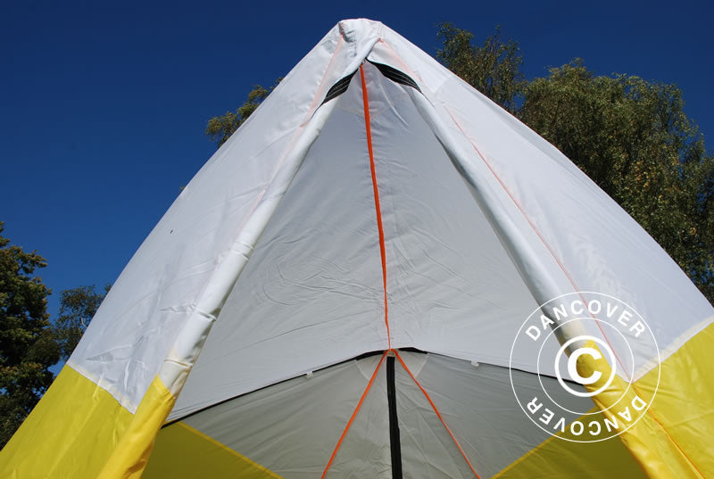 Work tent, FleXshelter Basic Triangle, 1.8x1.9x2 m, Flame-retardant, Yellow/White