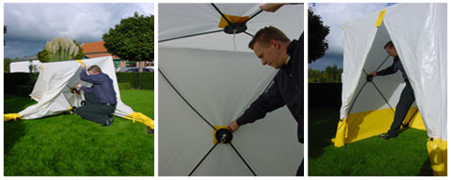 Work tent, FleXshelter PRO, Type 5S, 1.80x1.8x2.0 m, White/yellow