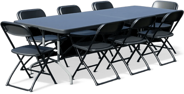 Folding tables and Folding chairs